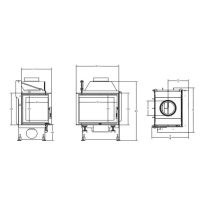 Inbouw Houtkachel Quattro 50 L Links Open Side